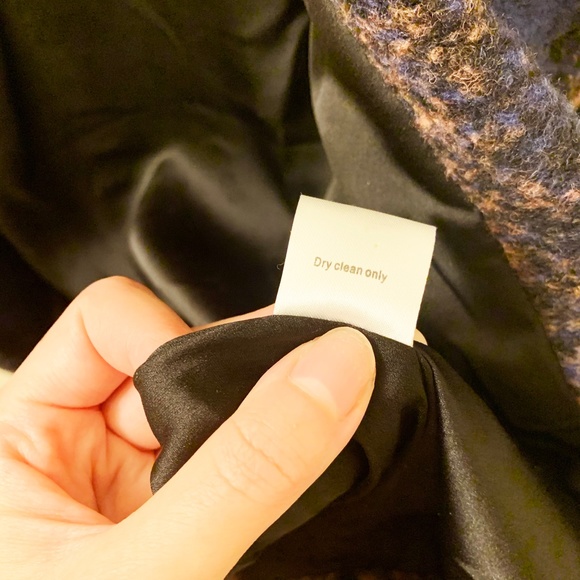 Line & Dot Navy Brown Plaid Pattern Wool Jacket - Picture 6 of 6